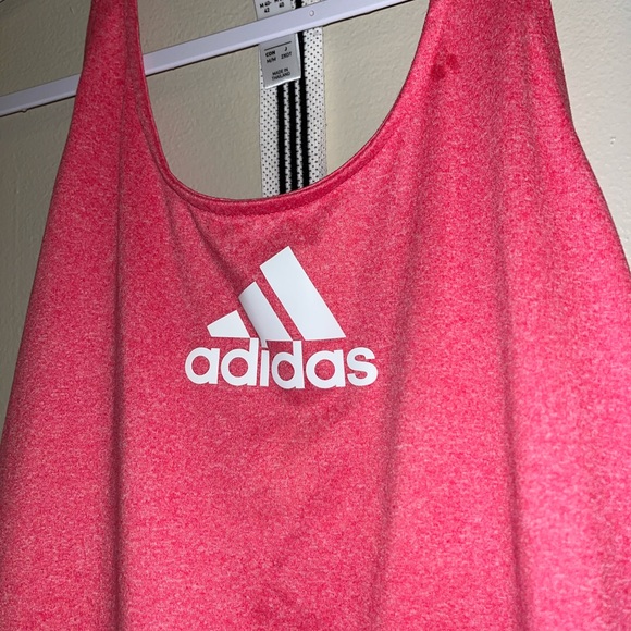 Cutest Red Adidas Tank love the black and white strip down the back.  Size M - Picture 3 of 4